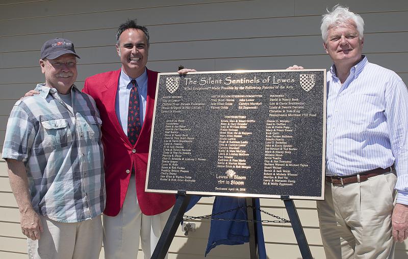 Major donor Clifford Diver with Farpath Foundation (l-r) stand with Sen. Ernie Lopez, R-Lewes, and Mayor Ted Becker.